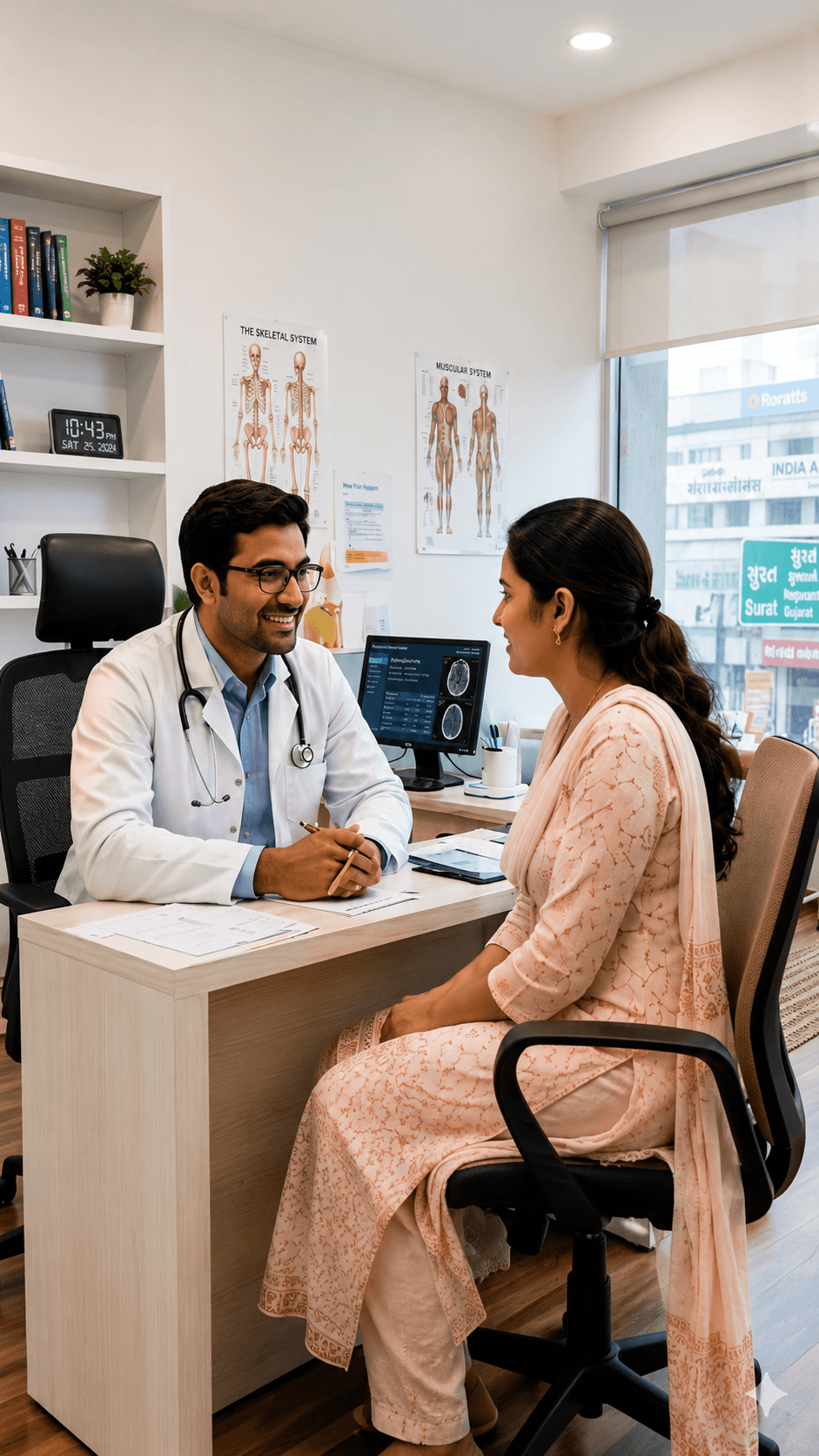 Doctor consulting a patient in a modern clinic